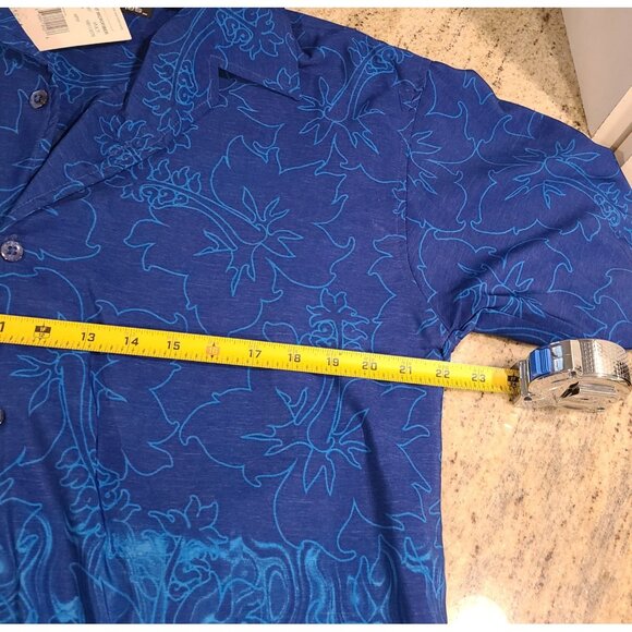 New! Vintage No Boundaries Men's M Aloha Tiki Face Hawaiian Button Shirt Blue - Picture 3 of 13
